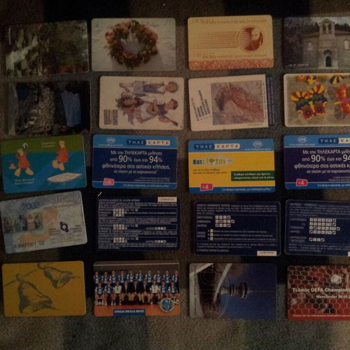 Phone cards used, pack of 20 pieces