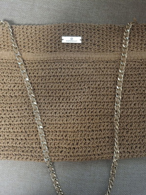 Watercult Maxi Clutch Beachbag straw boho bag with chain