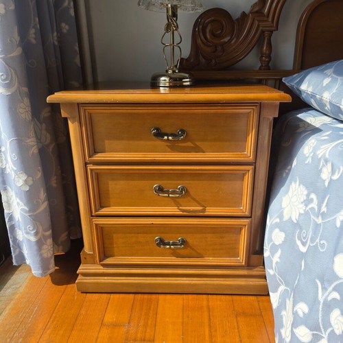 Solid Walnut Double Bed with 2 Nightstands used