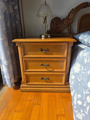 Solid Walnut Double Bed with 2 Nightstands used