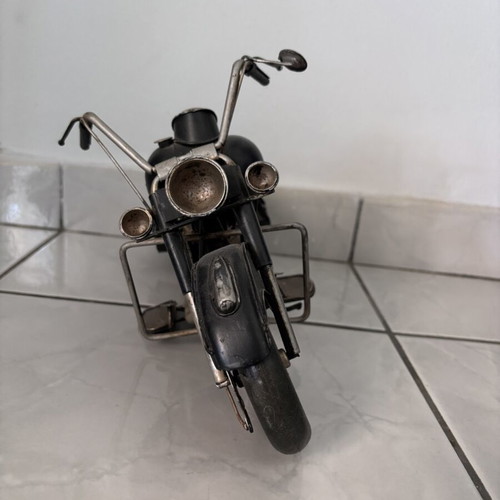 Handmade vintage decorative motorcycle metal model black