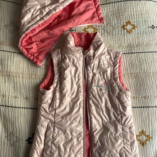 Alouette girls' sleeveless jacket used, double face, ages 4-6, pink