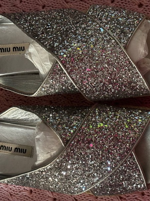 Miu Miu Glitter shoes like new, size 38-39
