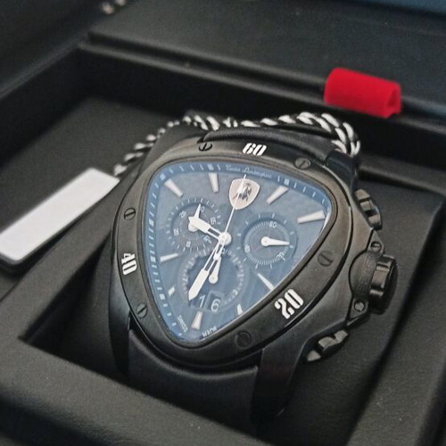 Tonino Lamborghini men's watch new, black PVD, quartz chronograph