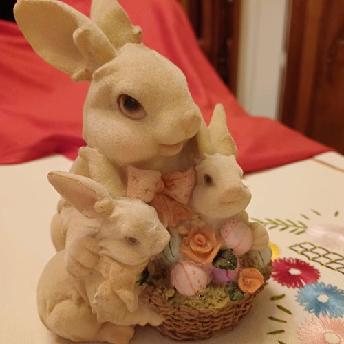 Decorative rabbit with babies used