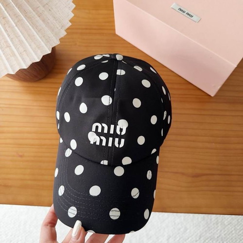 Miu Miu Handmade Baseball Cap New, Black and White