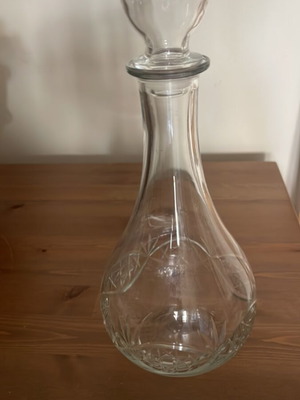 Glass carafe used, height 30 cm, weight 700 g
