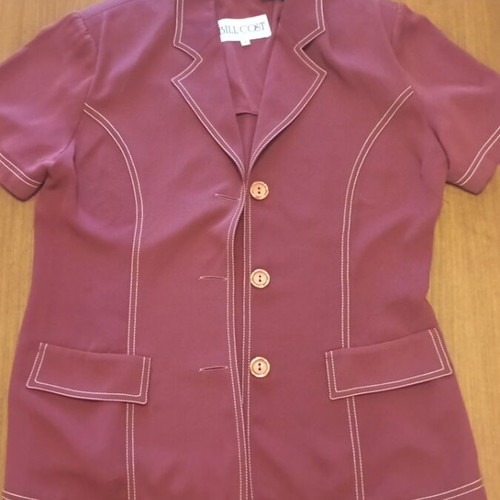 Women's burgundy Bill Cost jacket with short sleeves like new, size L