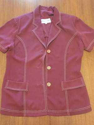 Women's burgundy Bill Cost jacket with short sleeves like new, size L
