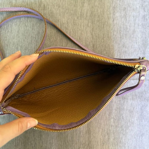 Gianni Chiarini lilac leather crossbody bag clutch