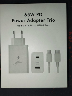 65W PD Trio φορτιστής με θύρα USB-A και 2 θύρες USB-C καινούργιος