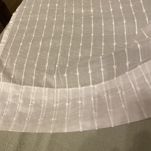 Fabric for curtain white, new, stitched sides and bottom, 108x136 cm