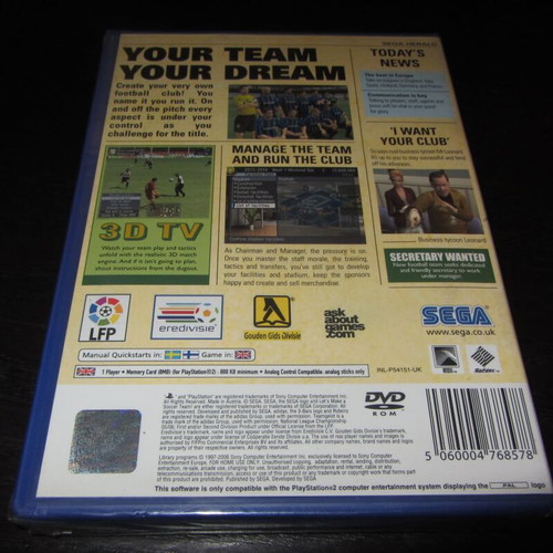 Sega Let's Make a Soccer Team Sony PS2 καινούργιο σφραγισμένο