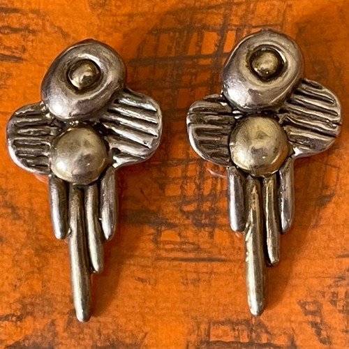 Silver earrings antique large branded used handmade 925