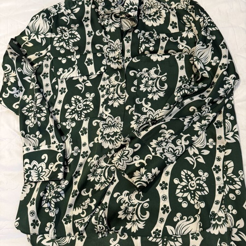 Zara printed shirt like new, green, size L