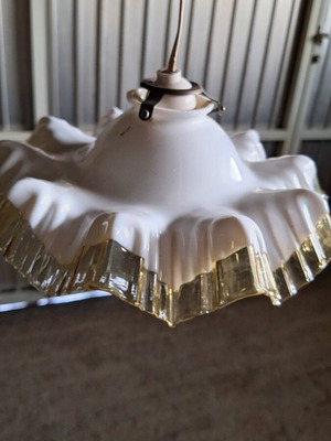 Vintage crystal ceiling light with wavy edge