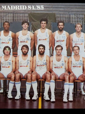 Real Madrid 1984-85 Basketball Card with Autographs used