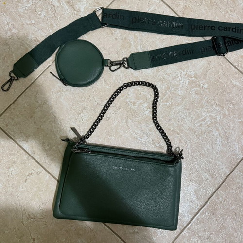 Pierre Cardin dark green crossbody bag, new