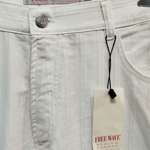 Free Wave striped white straight pants new XL-2XL