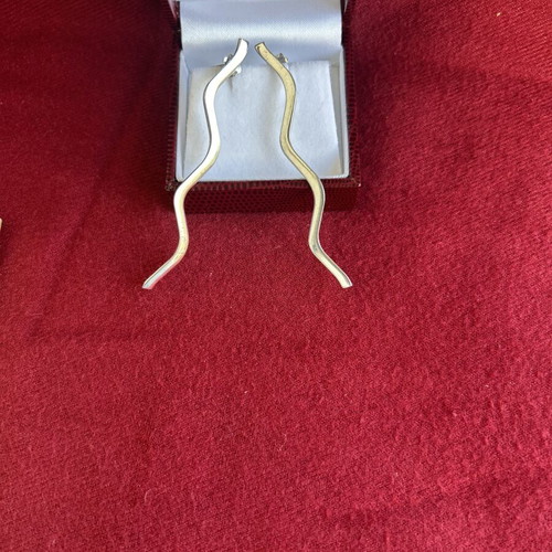 Vintage silver long earrings 7 cm, like new