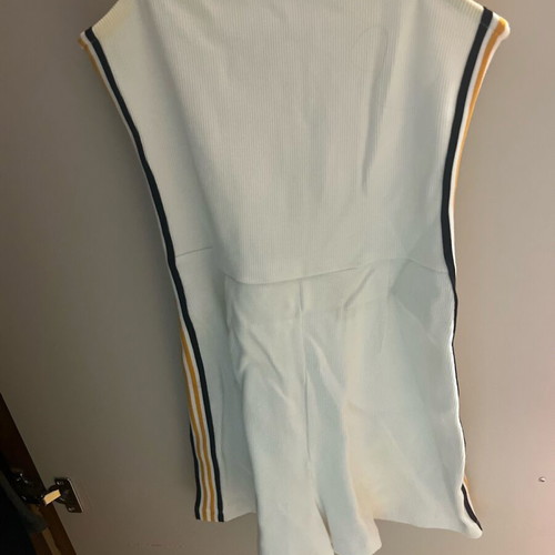 One-piece used, white with side stripe