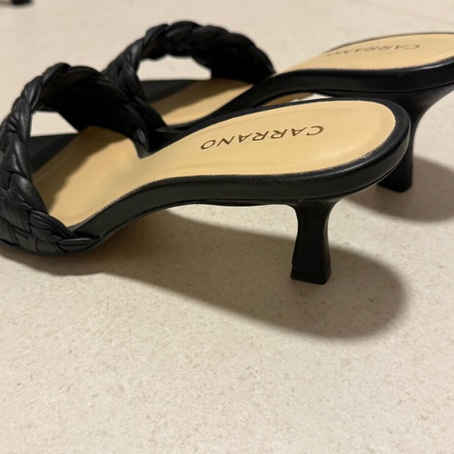 Carrano black leather sandals with 5.5 cm heel like new, size 39