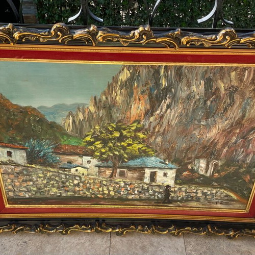 Oil painting on canvas used with frame 100x69 cm