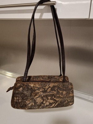 Vintage Jianni Lesal shoulder bag used, velvet style, black and brown