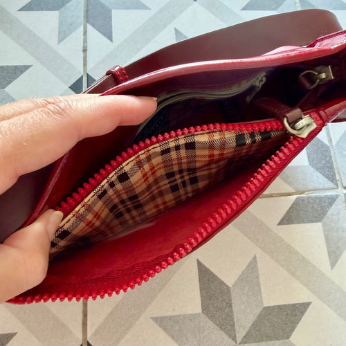Mazzini shoulder bag used, red patent leather