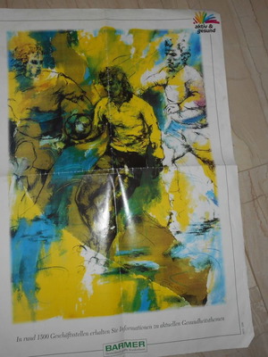 Ποδόσφαιρο καλλιτεχνική αφίσα μεταχειρισμένη, διαστάσεις 42x60cm