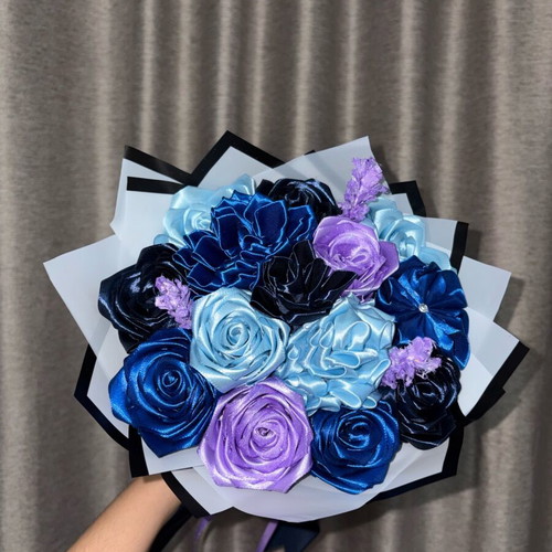 Handmade satin flower bouquet made to order
