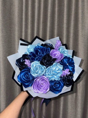 Handmade satin flower bouquet made to order