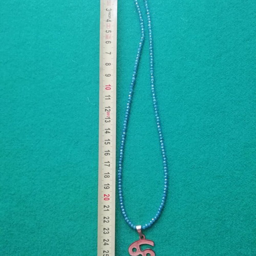 Cancer Zodiac Necklace gold plated with blue iridescent pendant
