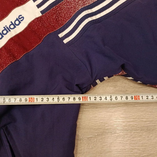 Adidas vintage set used, 90s navy–burgundy–white with glitter details