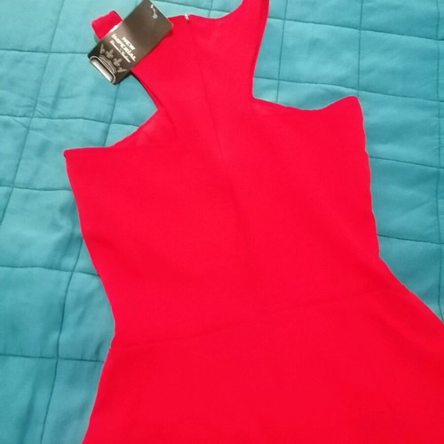 Red crepe jumpsuit New Imperial size M new with cut out