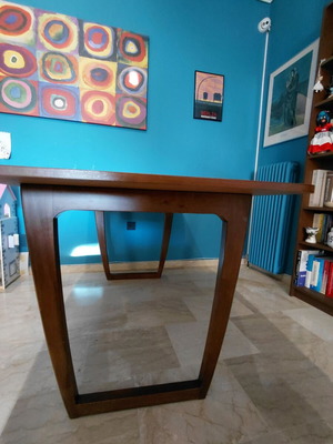 Ξύλινη τραπεζαρία 160x80 εκ. μεταχειρισμένη, απόχρωση καρυδί
