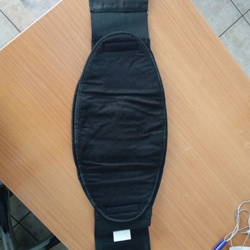 Adjustable lumbar support belt with removable anatomical pad, black, new