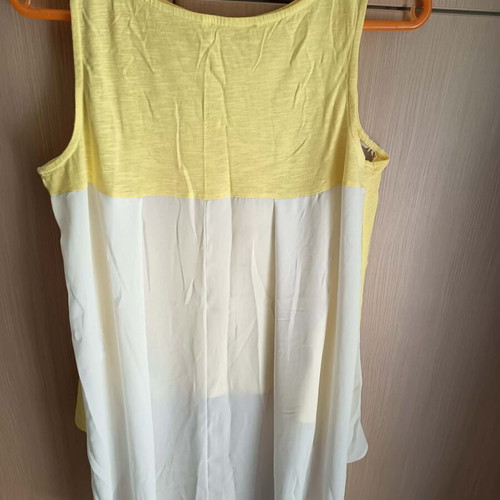 Shine 2gether women's blouse used, size M/L, white and yellow