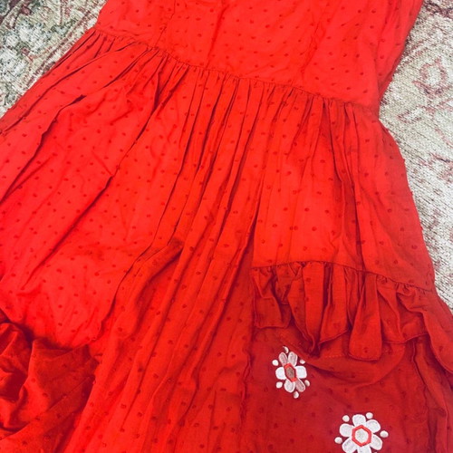 Karavan boho dress 100% cotton like new, medium size, red