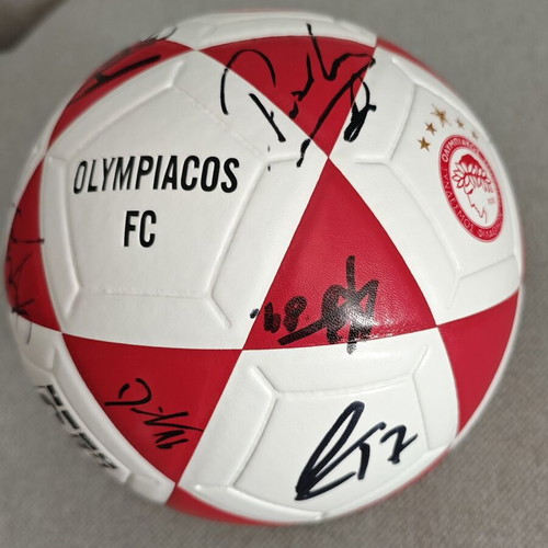Olympiacos Football Signed Ball 2024-2025 Season with Display Case
