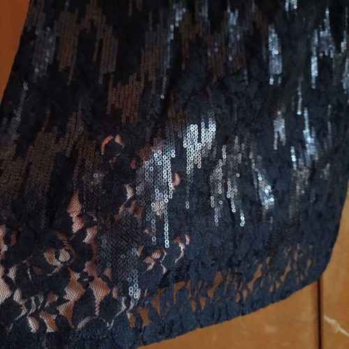 Intimissimi black mini dress with lace and sequins, like new, Small