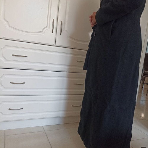 Sisan Club vintage wool maxi coat, black, size S