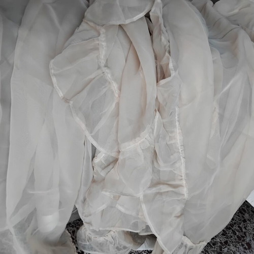 Set of two cream beige curtains