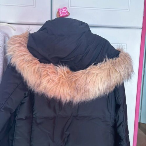 Women's black jacket like new with fur hood size M