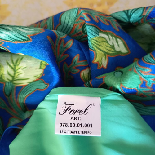 Forel Blue Floral Skirt New, Flared High-Waisted