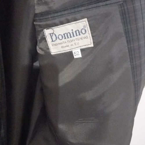 Domino suit set jacket and trousers new black grey size L