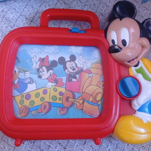 Vintage Mickey Mouse children's music TV by Arco Toys, used