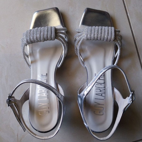 Guy Laroche sandals new, gray silver, size 38