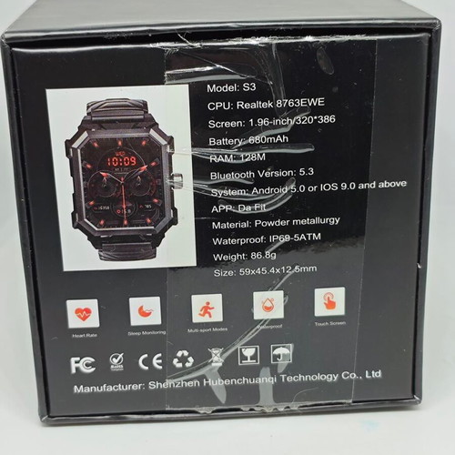 Smartwatch BlitzWolf BW-GTS3 like new, rugged black