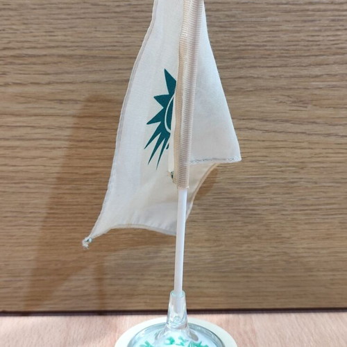 PASOK vintage advertising desk flag used, Greek made